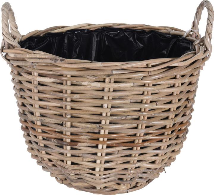 Natura Punto Cesto per piante in canna e rattan con foglio interno e maniglie per il trasporto, 40 x 30 cm (40 cm)