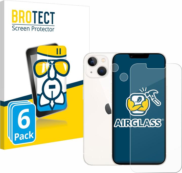 Produktbild BROTECT Schutzglas Schutzfolie Glas Folie Displayschutz klar (6 Stück, Apple iPhone 13)