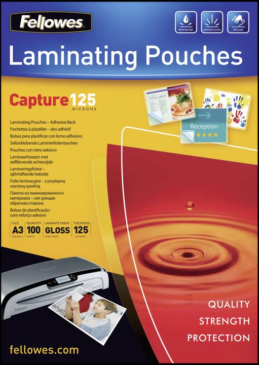Image du produit Fellowes Film de plastification A3 125 mic auto-adhésif - 100 pcs. (A3, 100 pièce(s), 250 µm)