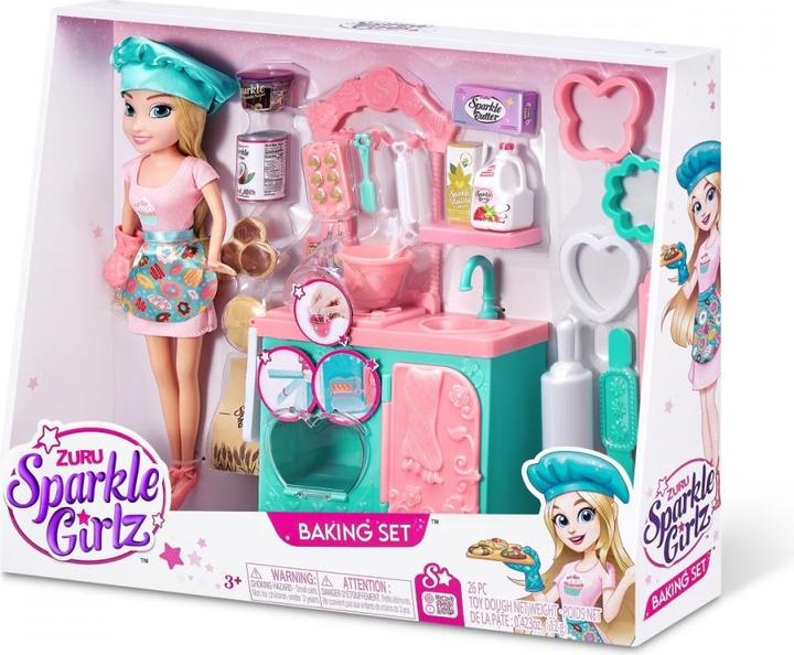 Actual product image Zuru SPARKLE GIRLZ Dolls Baking Set 10.5 Inch