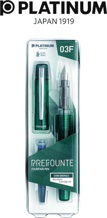 Image du produit Platinum Prefounte Dark Emerald, F Eternal Stylo plume, en plastique, blister, vert (émeraude noire, 1 x)