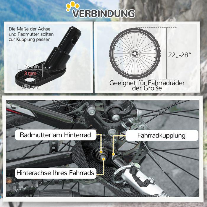 Produktbild Swisshandel24 Hundeanhänger, klappbarer Fahrradanhänger mit Netzfenster, Anhänger, Rot