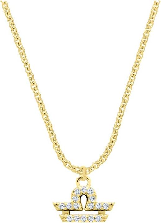 Immagine prodotto Candy Collana zodiaco Bilancia, argento 925, placcata oro (Argento 925, Placcato oro 18k, 42 - 45 cm)