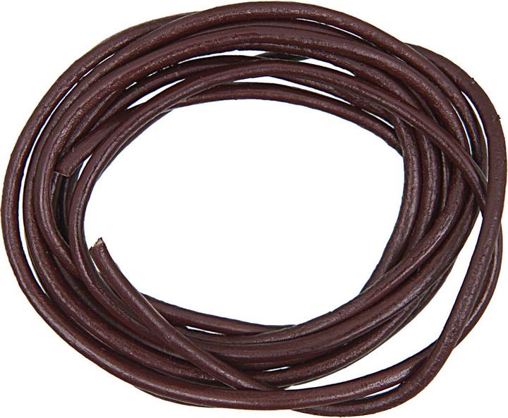 Actual product image Rico Leather strap, dark brown 2 mm, 1 m