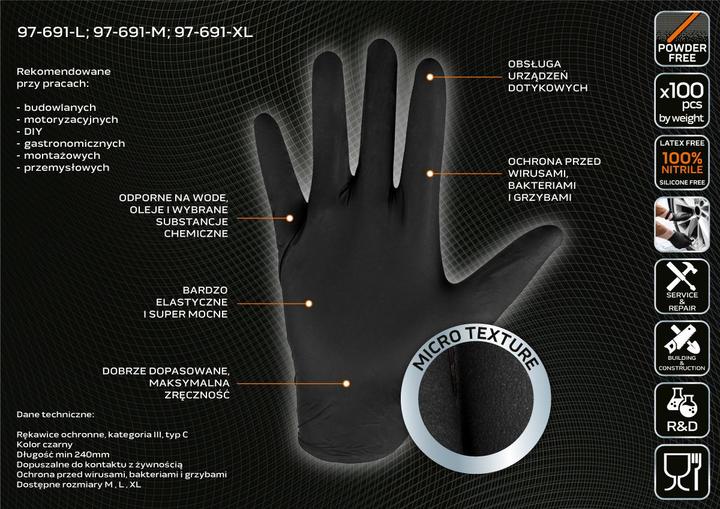 Actual product image Neo Nitrile gloves, black, 100 pieces, size XL (XL)