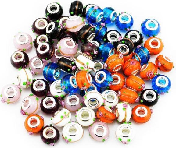 Immagine prodotto Hermex Perla di vetro placcata argento 925 - Arancione argentato (Combinazione di vetri, Superficie in argento 925 e una lega metallica)