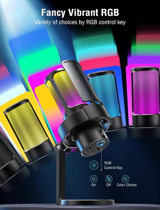 Produktbild Fifine A8PLUS USB Microphone for Recording and Streaming on PC and Mac, with 3 RGB Modes