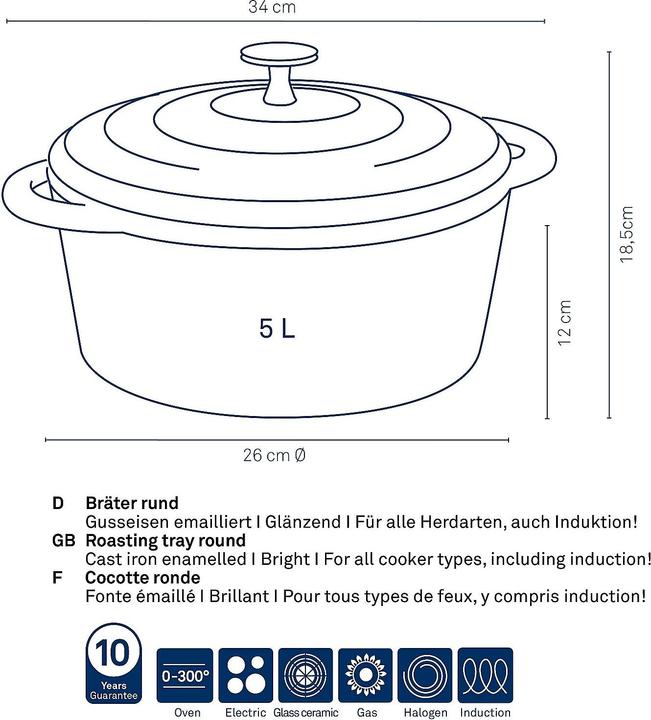 Produktbild Kela Calido (26 cm, Bräter + Schmortopf, Gusseisen)