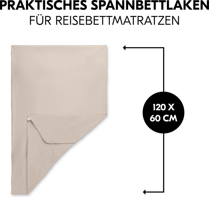 Produktbild Hauck Travel Bed Mattress Cover Beige (60 x 120 cm)