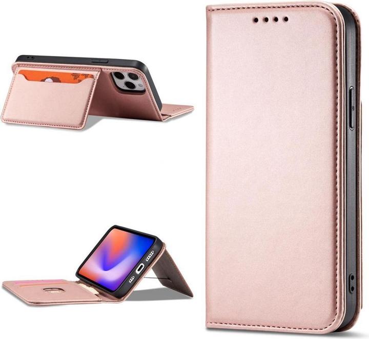 Produktbild Hurtel Magnet Card Case for iPhone 12 Pro Max Pouch Card Wallet Card Holder Pink (Apple iPhone 12 Pro Max)
