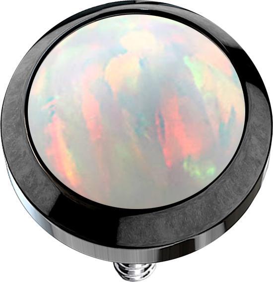 Produktbild Star Piercing Dermal Anchor schwarz mit Opal weiss (ohne Messing, Chirurgenstahl 316L)