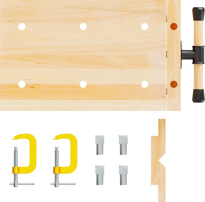 Produktbild Wiltec Hobelbank 52x28x7cm Mini-Werkbank Holz Schraubstock Hobeln Klemmen Mobil (28 cm, 45.50 cm)
