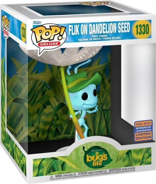 Actual product image Funko POP! Deluxe Disney Pixar A Bug's Life Flik on Dandelion Seed Exclusive Wondrous Convention 2023