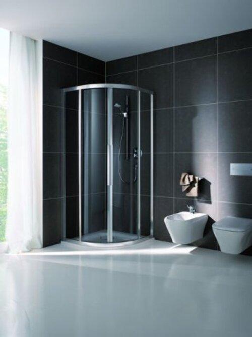 Actual product image Koralle quarter-circle shower cabin with 2 sliding elements and 2 fixed panels myDay VSF radius 500 (57.40 cm, 208 cm, 37.40 cm)