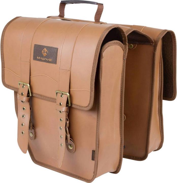 Image du produit M-Wave M Wave Sacoche porte-bagages Amsterdam Double L aspect cuir véritable (15 l, Sacoches)