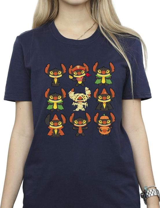 Actual product image Disney Womens/Ladies Lilo & Stitch Halloween Costumes Cotton Boyfriend T-Shirt (3XL)