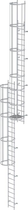 Produktbild Munk Mehrzügige Steigleiter mit Rückenschutz (Notleiter) Aluminium eloxiert 12,12m (Mehrzweckleiter, 1212 cm)