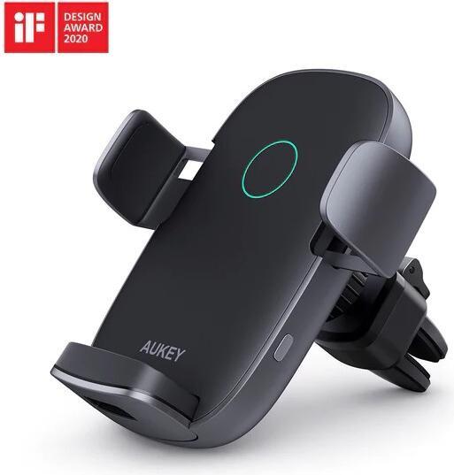 Image du produit Aukey Support de téléphone à chargement sans fil Navigator Wind II HD-C52 Black, Built-in charger