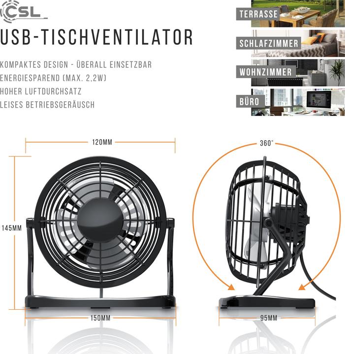 Actual product image CSL Mini USB fan (40 dB)
