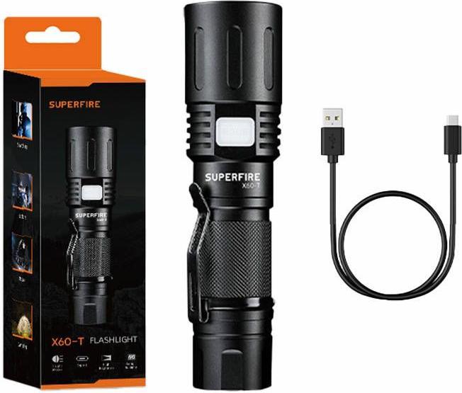 Produktbild Superfire Flashlight X60-T, 1500lm, USB (15.80 cm)