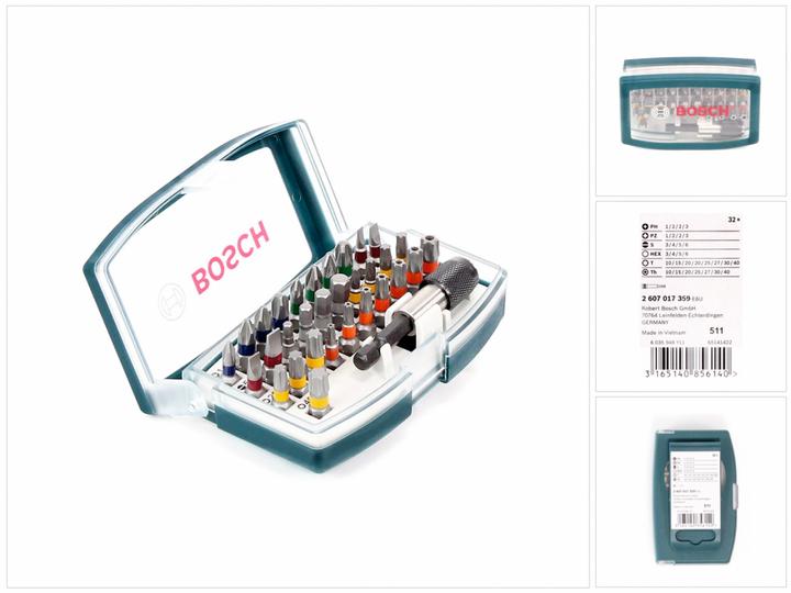 Image du produit Bosch Professional Zubehör Set d'embouts de vissage (Croix Phillips PH M1, Croix Phillips PH M2, Croix Phillips PH M3, Croix Pozidriv PZ M1, Croix Pozidriv PZ M2, Croix Pozidriv PZ M3, Hexagone (hexagonal) M3, Hexagone (hexagonal) M4, Hexagone (hexagonal) M5, Hexagone (hexagonal) M6, Fente de vis M3, Fente de vis M4, Fente de vis M5, Fente de vis M6)