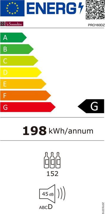 Label énergétique La Sommelière PRO160DZ