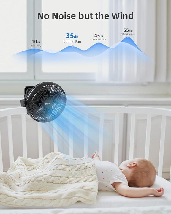 Produktbild Koonie Tragbarer Clip-On-Ventilator (35 dB)