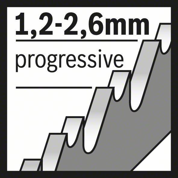 Produktbild Bosch Professional Zubehör PRO Metal thick and thin T123XF Stichsägeblatt, 100 mm, 3-tlg.