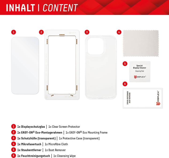 Immagine prodotto Displex Real Glass, 2D Panzerglas + Handyhülle (1 Pezzo/i, Samsung Galaxy F54)