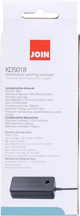 Produktbild Alpha Elettronica Tischnetzgerät 36 W, 5 - 24 V DC, 3 A universal