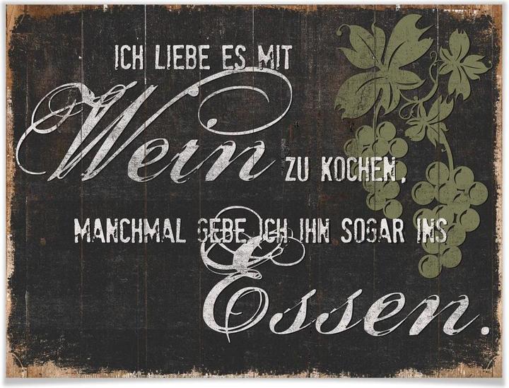 Produktbild Trenddeko Ich liebe es mit Wein zu kochen (40 x 30 cm)