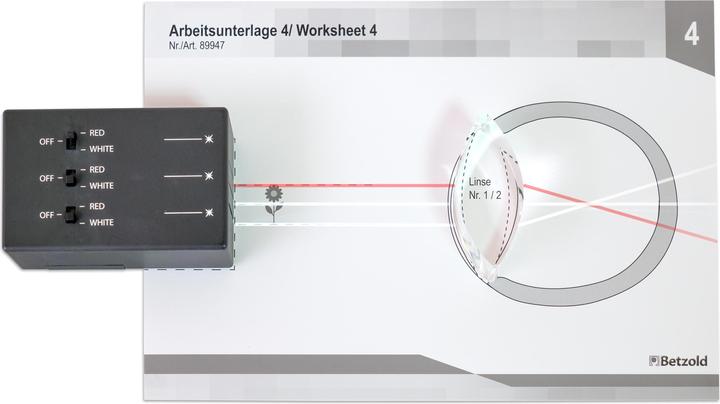 Actual product image Betzold Optics experiment set Image formation in the eye