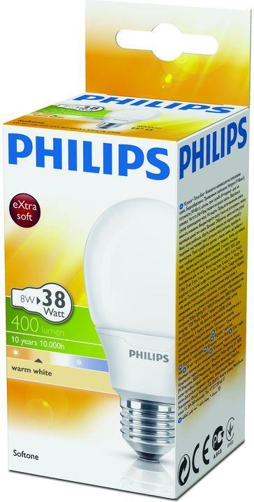 Produktbild Philips Softone 8W WW E27 (E27, 8 W, 400 lm, A)