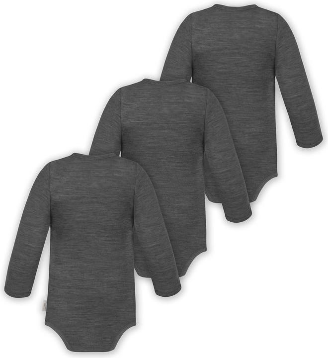Actual product image Normani 3-pack multipack baby bodysuit merino long-sleeved body with buttons - 9345 (56)