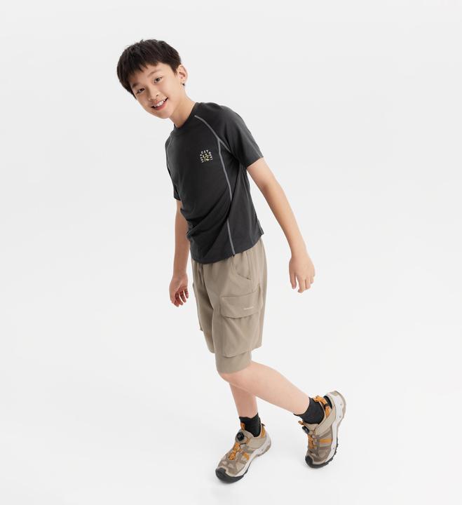 Actual product image Quechua Wander-T-Shirt Kinder Merino - MH900 grau (14, 15, 16)