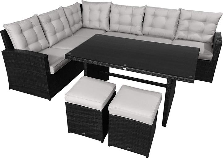 Produktbild Jet-Line Garten Lounge La Palma schwarz (Sitzecke mit Esstisch)