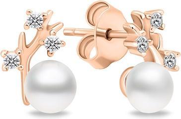 Actual product image Brilio Silver - Unique bronze earrings with real pearls EA622R
