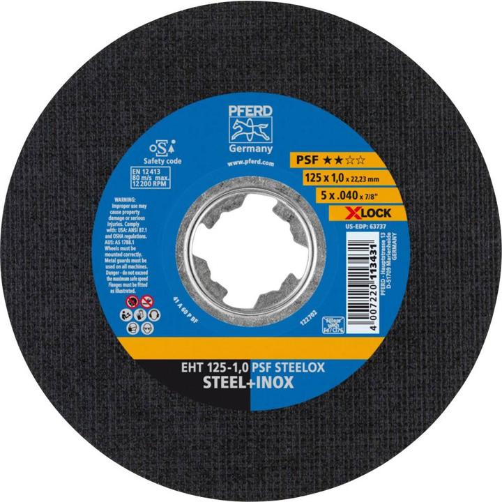 Image du produit Pferd Disque à tronçonner droit EHT 125 1,0 PSF STEELOX/X LOCK