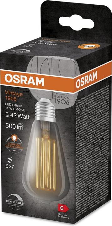 Image du produit Osram Lampe LED vintage (E27, 11 W, 500 lm, 4 x, G)