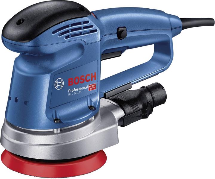 Image du produit Bosch Professional Ponceuse orbitale GEX 34-125, disque de ponçage, 1 x sac à poussière en papier, 1 x tampon (Ponceuse excentrique, 340 W)