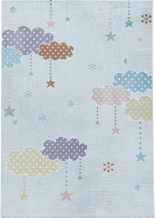 Actual product image Paco Home Children's rug Colourful clouds Stars Soft (160 x 230 cm)