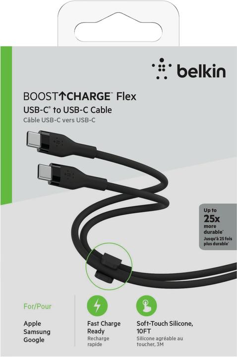 Image du produit Belkin Câble de charge USB Boost Charge Flex USB C - USB C 3 m (3 m, USB 2.0, 60 W)