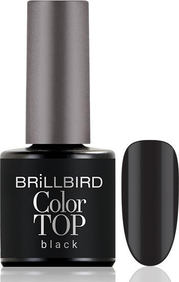 BrillBird Color Top Coat - Black 8 ml (Black, Top Coat)