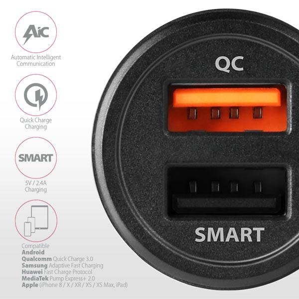 Immagine prodotto Axagon PWC-QC5 - auto - accendisigari - 12 V - nero