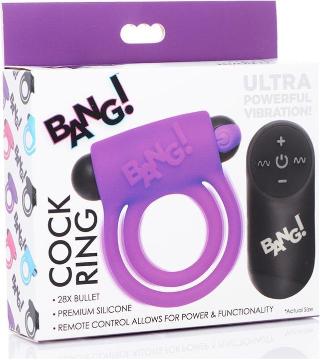Actual product image XR Brands Silicone Cock Ring & Bullet with Remote Control (7.70 cm)