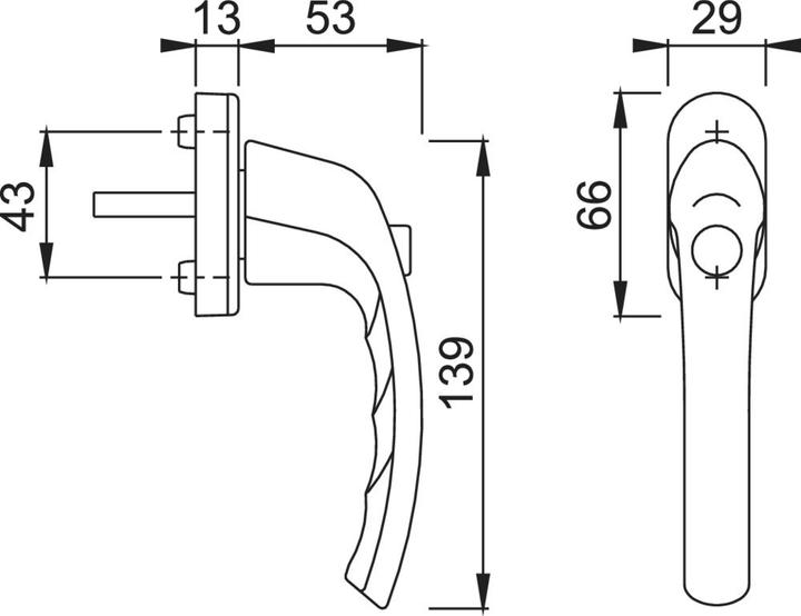Produktbild Hoppe Fenstergriff TOKYO - Druckknopf 90°, VK 7 x 40 mm, weiss (Türgriff)