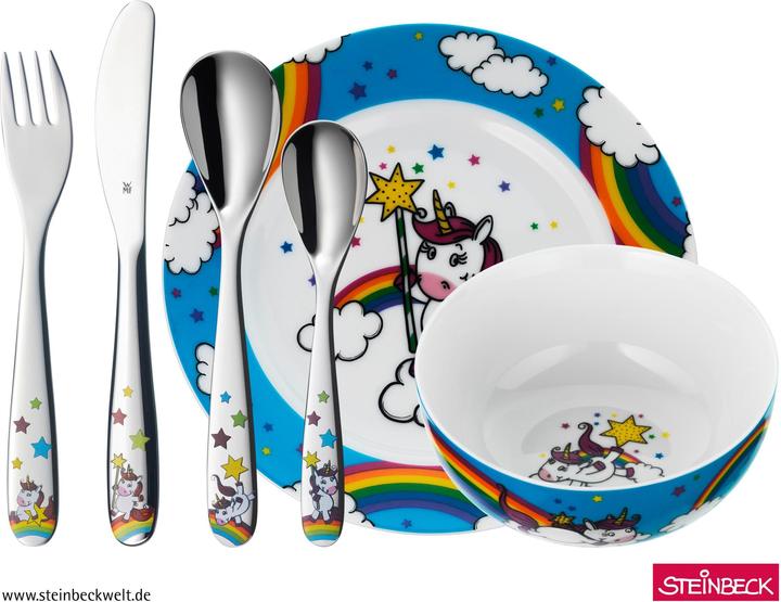 Produktbild WMF Kindergeschirr Kinderbesteck 6tlg Einhorn Edelstahl poliert spülmaschinengeeignet