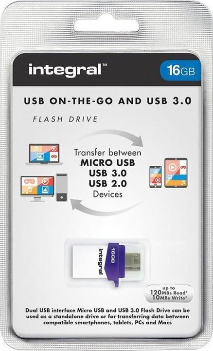 Produktbild Pendrive Micro Fusion, 16 GB (INFD16GBMIC3.0-OTG) (16 GB, USB-A, Micro USB-A)