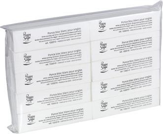 Actual product image Peggy Sage PEGGY SAGE Pack Of 10 White Sanding Nail Blocks komplet bloków polerskich do paznokci Biały 10szt