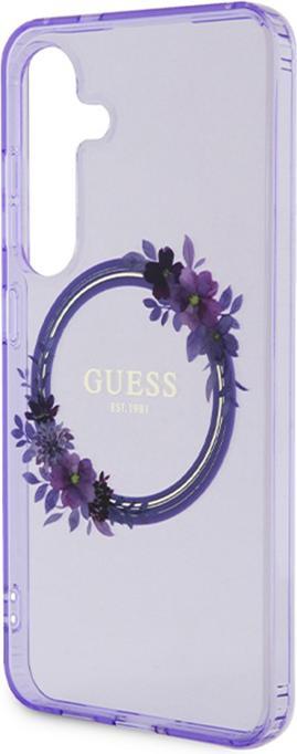 Actual product image Guess GUHMS24SHFWFCU S24 S921 fioletowy/purple hardcase IML Flowers Wreath MagSafe (Samsung Galaxy S24)